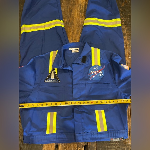H2C Flame Resistant 3M Reflective Coverall NASA Space Suit Costume W/Patches (L) - Picture 16 of 17